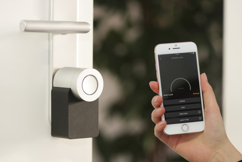 Smart home devices connected on a shelf