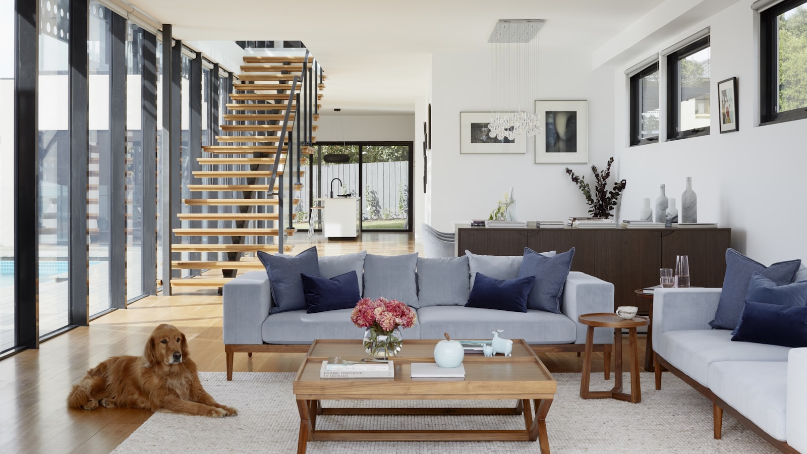 Modern home interior with smart tech
